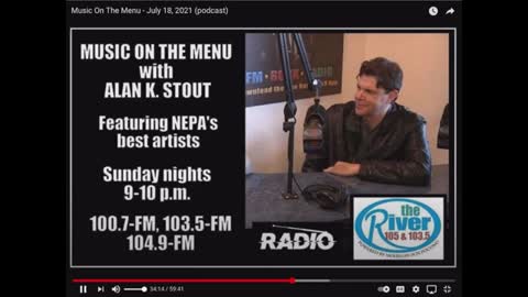 My Life Appears on Radio Show - Music on the Menu with Alan K Stout