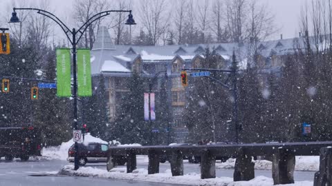 Snowing on the streets of Canada