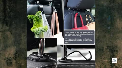 Review - Amooca Car Seat Headrest Hook 4 Pack Hanger Storage Organizer