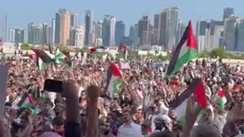 QATAR DOHA Palestine Solidarity RALLY