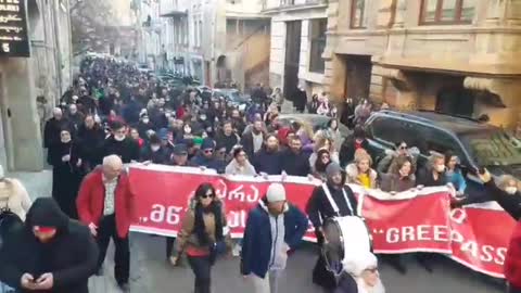 Tbilisi Georgia hit the streets protesting for Freedom