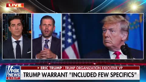 Eric Trump says Joe Biden approved the FBI raid of Mar-a-Lago.