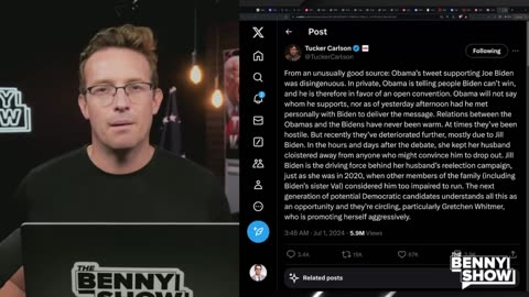 THE BENNY SHOW Tucker Drops BOMBSHELL Obama Personally Plotting To BACKSTAB Biden at DNC,