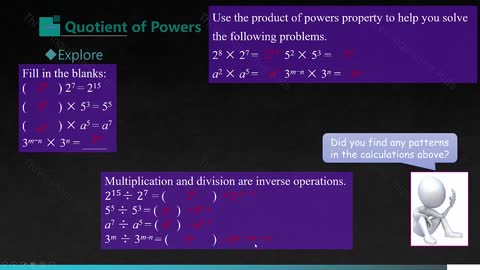 7th Grade Math Lessons | Unit 7 | Quotient of Powers | Lesson 3 | Three Inquisitive Kids