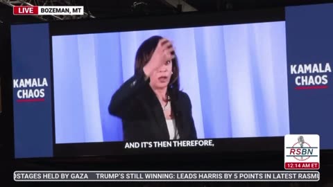 Trump plays a compilation ROASTING Kamala Harris’ word salads for 3 Minutes Straight