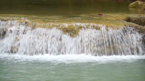 Waterfall With Stone Steps