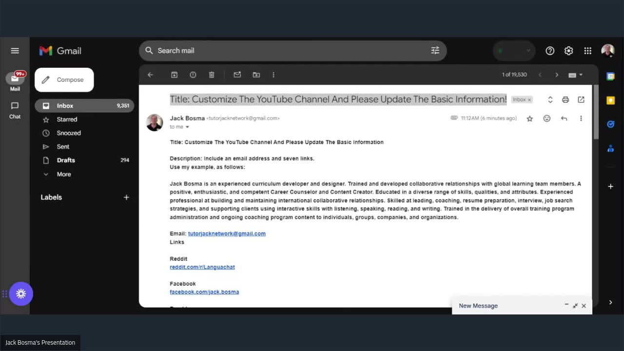 Title: Customize The YouTube Channel And Please Update The Basic ...