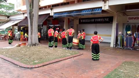 Lion Dance at a hawker centre