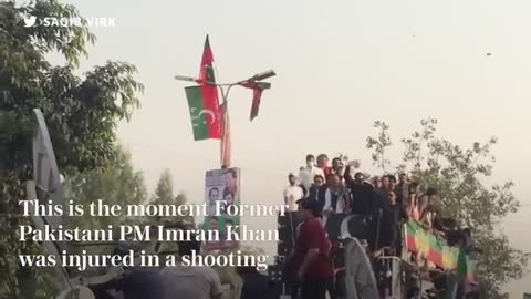 Moment Imran Khan is shot in 'assassination attempt' during Pakistan march