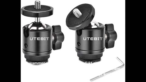 UTEBIT Mini Stativkopf Kugelkopf mit 1/4 Blitzschuhadapter 360° Drehbar Ball Head mit Kamera