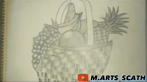 Drawing a fruit basket Sketching fruit basket