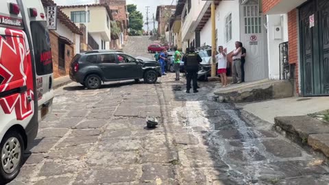 Accidente en una calle de San Gil