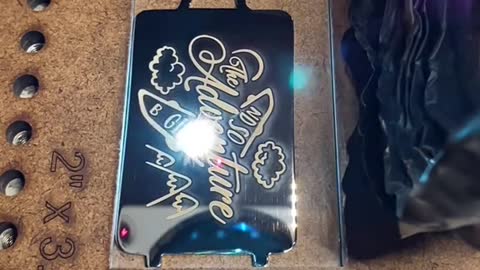 Custom luggage tag cutout we made for a customer #laserengraving #laser #lasers #laserworld #lasertr