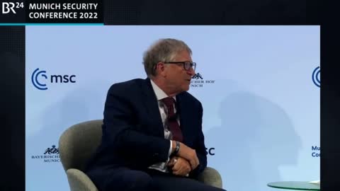 Bill Gates making fool of himself with telling stupid jokes. By the way, why he isn't wearing a mask during this event?