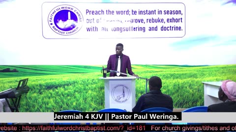 Jeremiah 4 KJV || Pastor Paul Weringa.