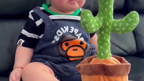 Cute Babies Playing with Dancing Cactus (Hilarious)Cute Baby