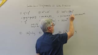 Math Index Laws Exponent Set B 01 With Algebra Multiplication Mostly for Years/Grade 7, 8 and 9