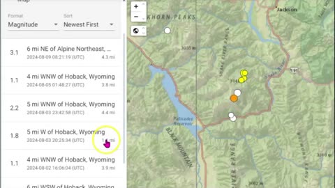 Yellowstone Snake River, Alpine Wyoming Earthquake M 3.1