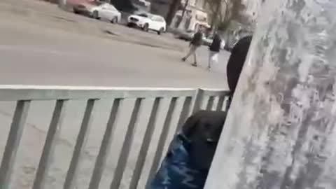 Justice in Ukraine: The COPS tie a looter to a street pole. What's next? Spanking? Stoning?