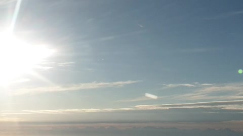 A beautiful view of the sky from the plane flying towards the beautiful Jeju Island of Korea