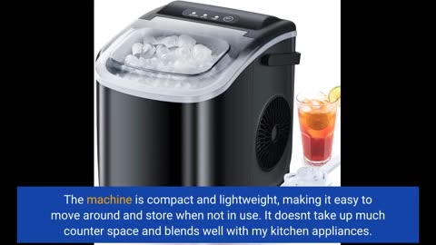 Countertop Ice Maker, Ice Maker Machine 6 Mins 9 Bullet Ice, 26.5lbs/24Hrs, Portable Ice Maker...