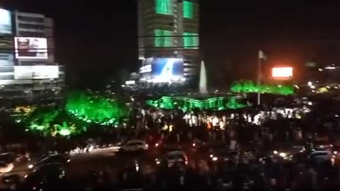 Lahore at liberty Chowk on 14th August Pakistan freedom day