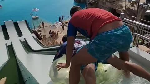 Crazy super man flying in water park 🏞️