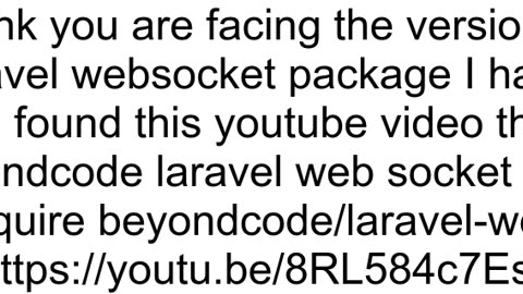 beyondcodelaravelwebsockets package not install on laravel 108 Framework