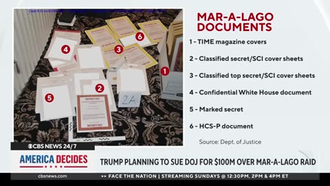 Trump planning to sue Justice Department over Mar-a-Lago raid