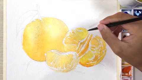 Use Watercolor To Paint Tangerine Meat