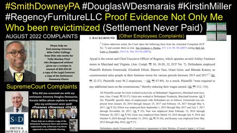 Supreme Court Complaints - Regency Furniture LLC Corporate Office Headquarters - Victim Employees Settlement Never Paid - Abdul Ayyad - Ahmad Ayyad - EEOC - DLLR - Better Business Bureau Complaints - Smith Downey PA - Douglas W. Desmarais - ManilaBulletin