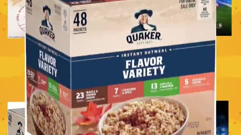 Quaker Instant Oatmeal, 4 Flavor Variety Pack, Individual Packets, 48 Count