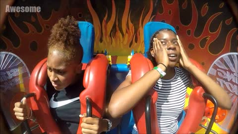 Girls Passing Out Funny Slingshot Ride Compilation