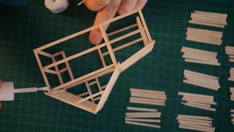 Miniature model old-fashioned factory production part 5 (material cutting of main structure)