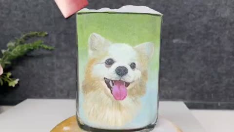 bottle sand painting dog