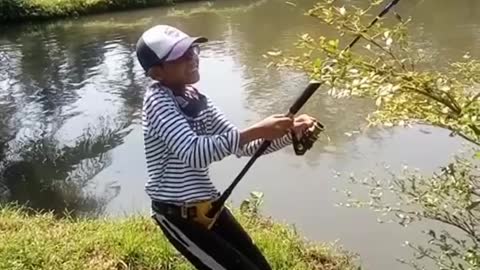 Kids fishing monster fish