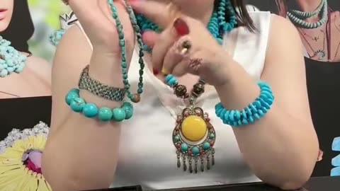 GN-20240926-05 High Quality Natural Turquoise Jewelry Conformal Jewelry Turquoise Beaded Necklace