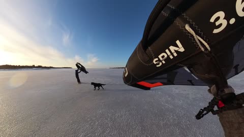 Wingski Session du coucher de soleil au paradis blanc