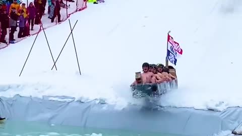 Welcome To the annual Castle Mountain "cardboard canoe races IN Alberta Canada