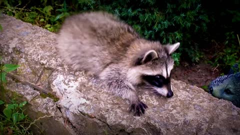 Cute Raccoon Cubs In The Wild