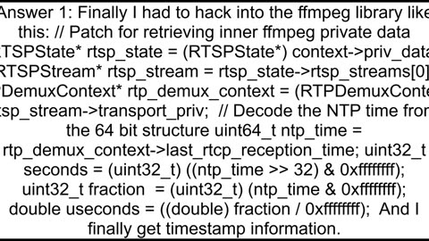 Reading RTCP packets from an IP camera using FFMPEG