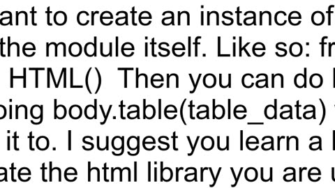 HTML module in python