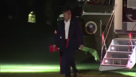 Trump Walks Off Airplane Exhausted After Tulsa Rally