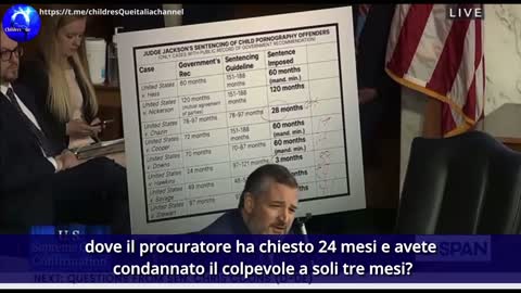 Ted Cruz al giudice Jackson: nel 100% dei casi, condanne inferiori alle linee guida ai pedofili.