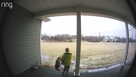 Ice Storm Surprises a Couple of Kids