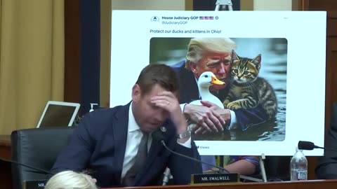 ‘My God, Are You Ok?’ Eric Swalwell MELTS DOWN Mid-Hearing Because Of A Trump Meme