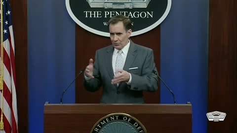 Pentagon Press Secretary John F. Kirby briefs the news media at the Pentagon.