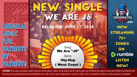 Conservative Beats – Genre: West Coast Hip-Hop / Rap – Song Title: We Are “J6”