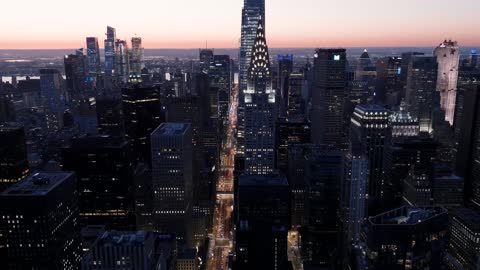 Chrysler Building From Drone 6k