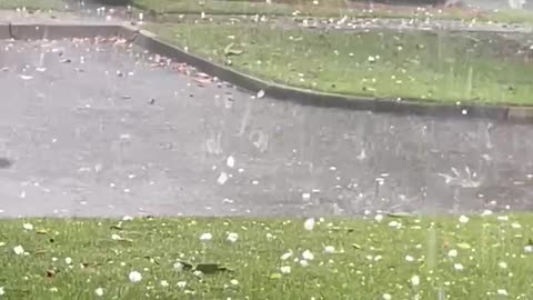 Large Hail Chunks Fall In Glennville, Georgia